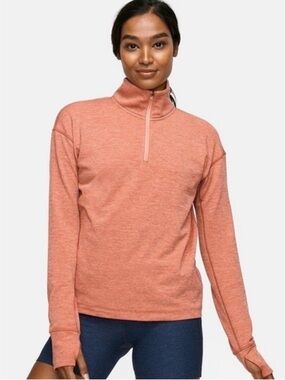 Outdoor Voices heathered orange fleece pullover | size small